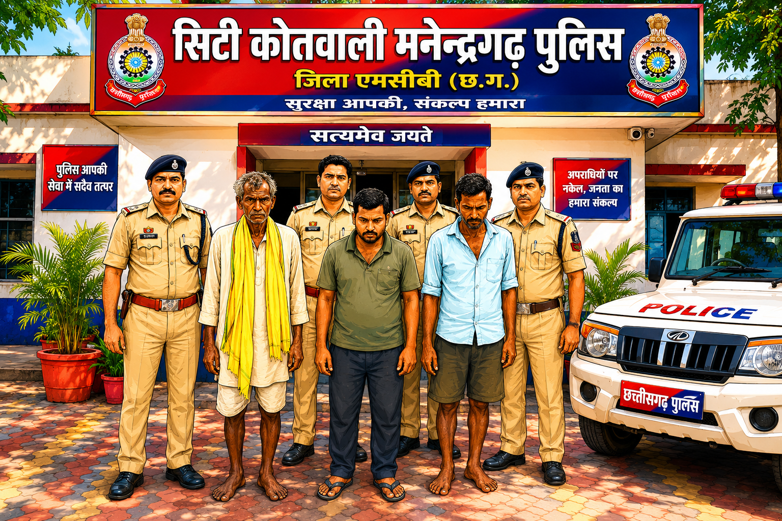 file_00000000d9ec71f8b2d6b2b76794cf5d हत्या के मामले में कोतवाली मनेन्द्रगढ़ पुलिस की बड़ी कार्रवाई, तीन आरोपी गिरफ्तार।