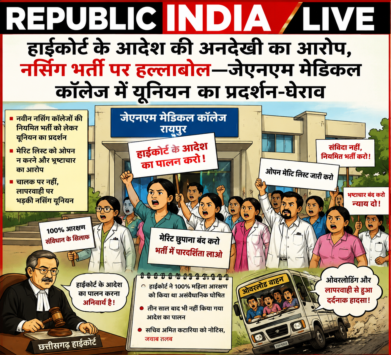 file_0000000011308207974bf069baffc208 हाईकोर्ट के आदेश की अनदेखी का आरोप, नर्सिंग भर्ती पर हल्लाबोल—जेएनएम मेडिकल कॉलेज में यूनियन का प्रदर्शन-घेराव।