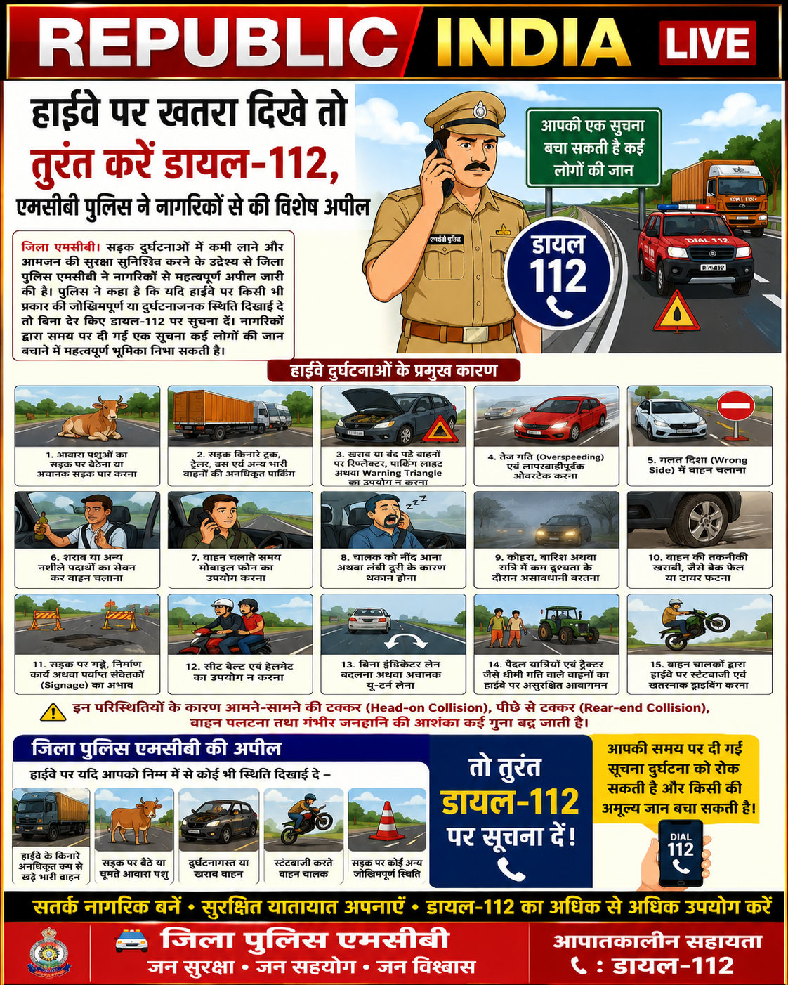 file_00000000afa88207ab8f1ada87eec81a हाईवे पर खतरा दिखे तो तुरंत करें डायल-112, एमसीबी पुलिस ने नागरिकों से की विशेष अपील।